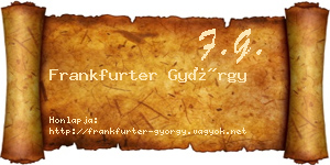 Frankfurter György névjegykártya